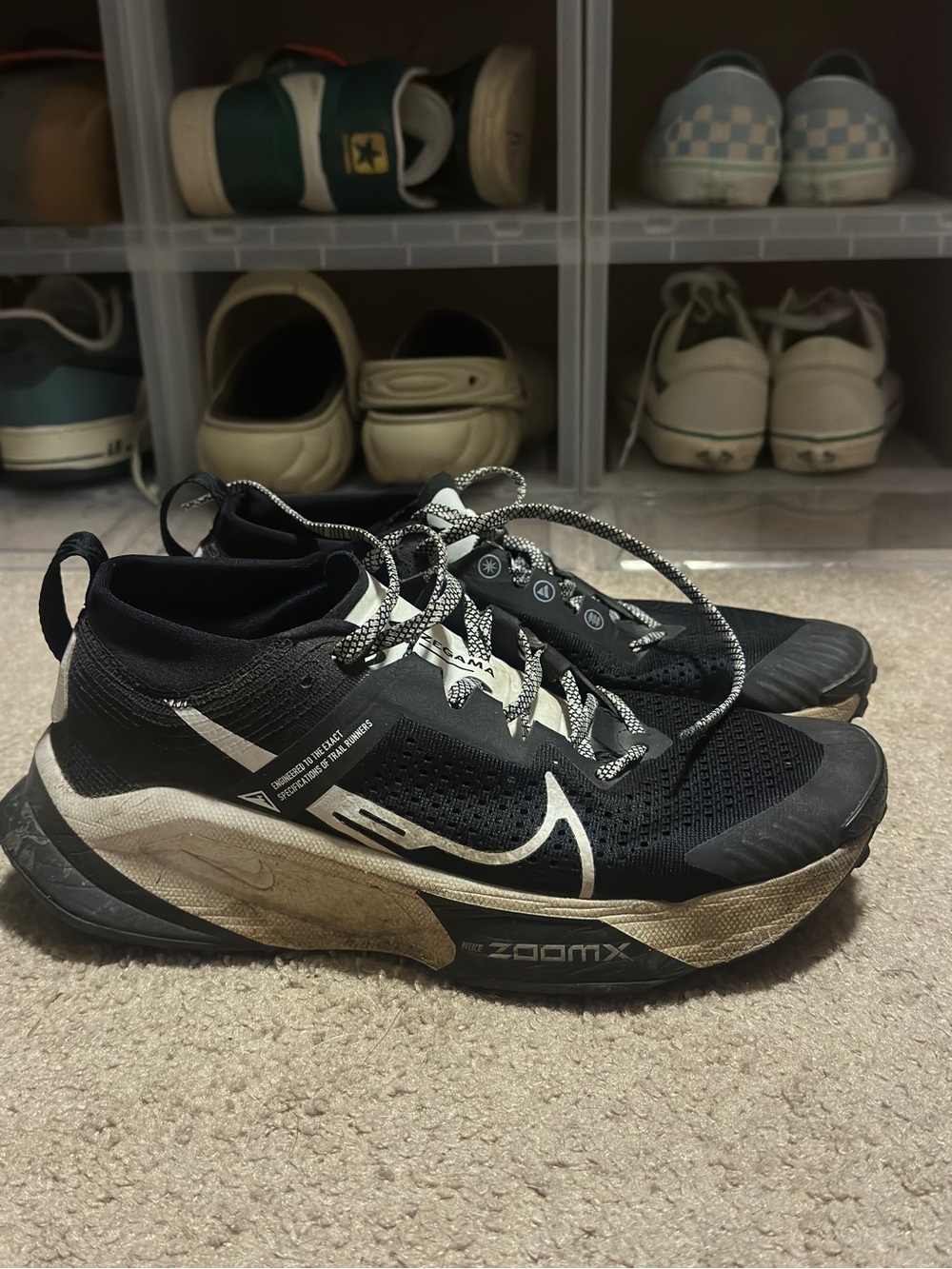 Nike Black and White ZoomX Trail Sneakers